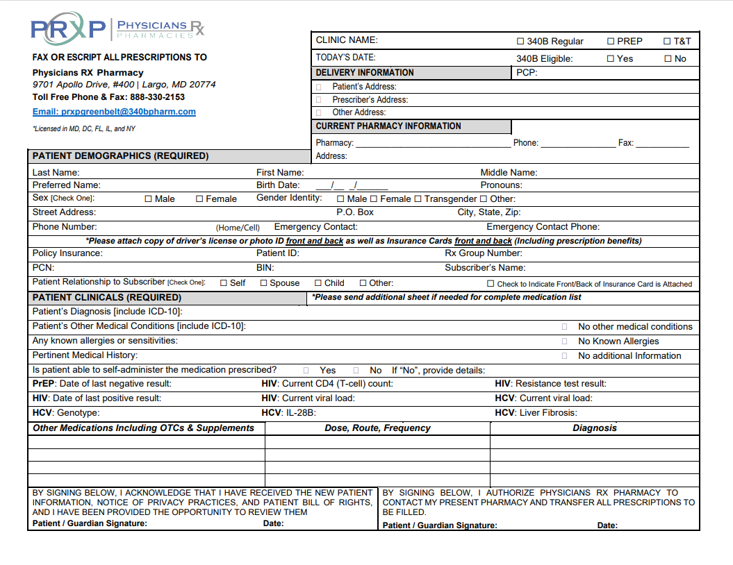 Patient Enrollment Forms – 340bpharm.com